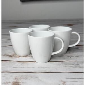 Crate & Barrel Set of 4 Classic White Ceramic Espresso Mugs